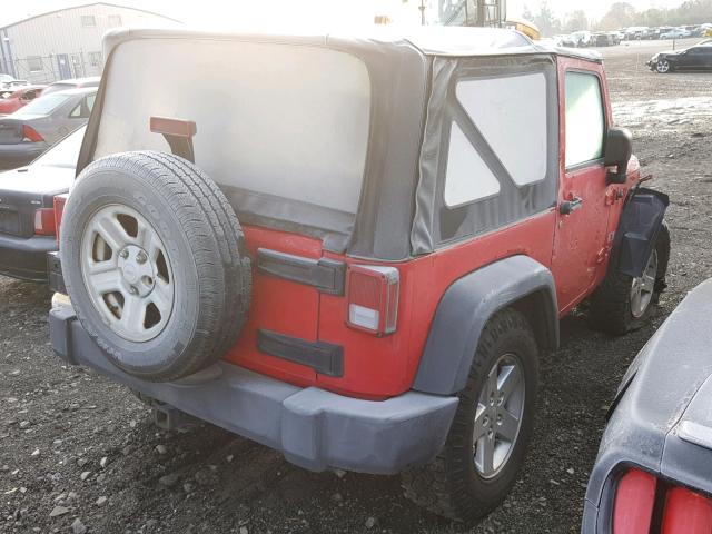 1J4FA24117L108362 - 2007 JEEP WRANGLER X RED photo 4