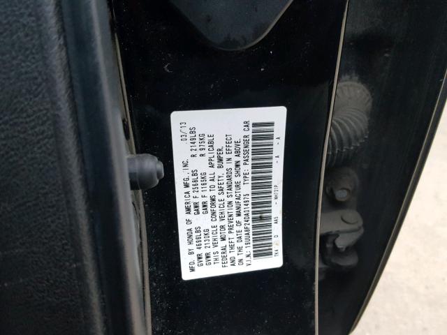 19UUA8F24DA014975 - 2013 ACURA TL BLACK photo 10