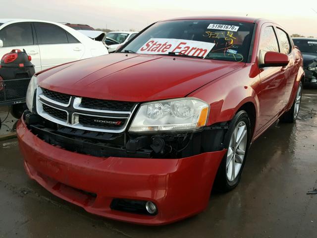 1B3BD1FG4BN585244 - 2011 DODGE AVENGER MA RED photo 2