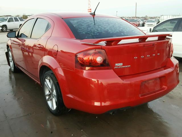 1B3BD1FG4BN585244 - 2011 DODGE AVENGER MA RED photo 3