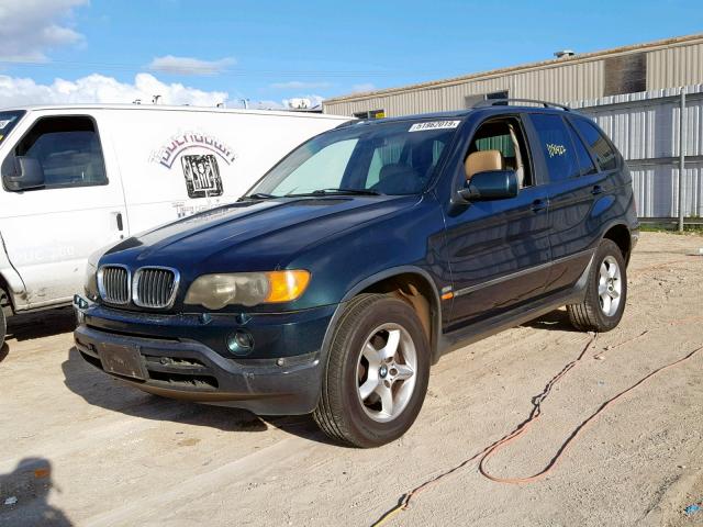 5UXFA53542LP28495 - 2002 BMW X5 3.0I GREEN photo 2