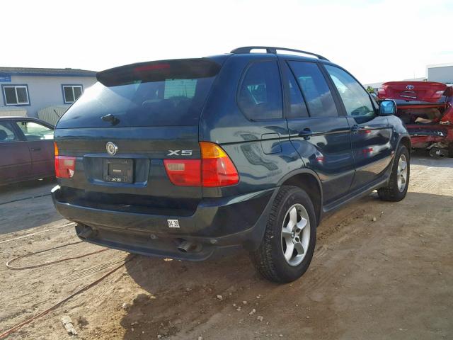 5UXFA53542LP28495 - 2002 BMW X5 3.0I GREEN photo 4