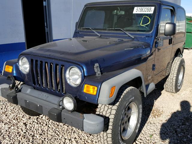 1J4FA49S04P800856 - 2004 JEEP WRANGLER / BLUE photo 2