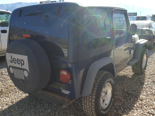 1J4FA49S04P800856 - 2004 JEEP WRANGLER / BLUE photo 4