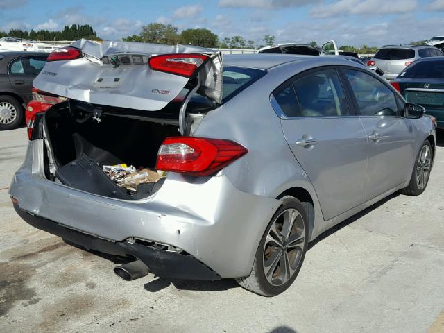 KNAFZ4A86E5060206 - 2014 KIA FORTE EX SILVER photo 4