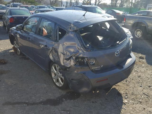 JM1BK344381832746 - 2008 MAZDA 3 HATCHBAC GRAY photo 3