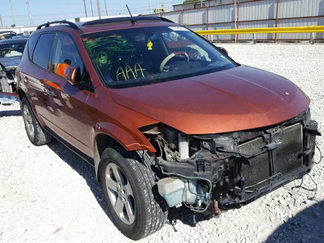 JN8AZ08T43W118664 - 2003 NISSAN MURANO SL ORANGE photo 1