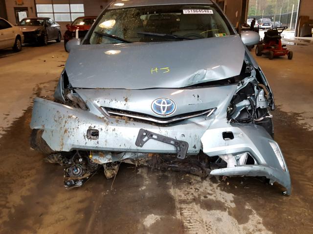 JTDZN3EU8E3315625 - 2014 TOYOTA PRIUS V GREEN photo 9