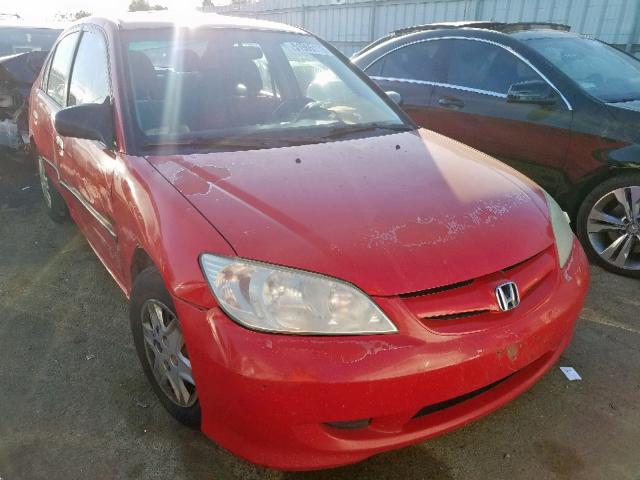 1HGES16325L012648 - 2005 HONDA CIVIC DX V RED photo 1