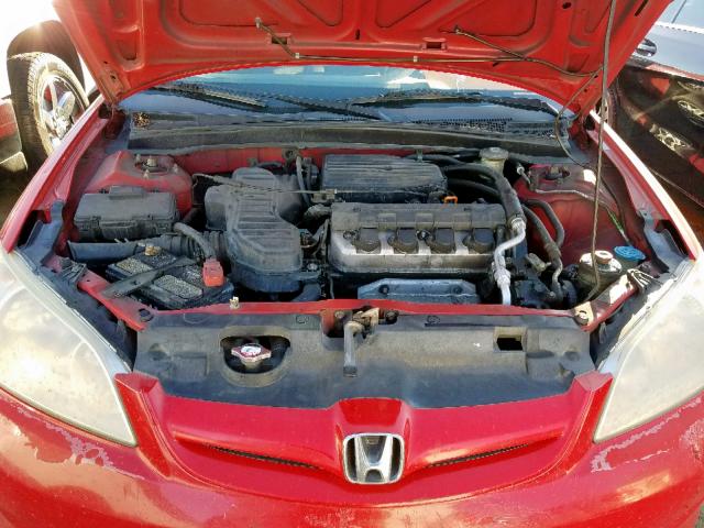 1HGES16325L012648 - 2005 HONDA CIVIC DX V RED photo 7