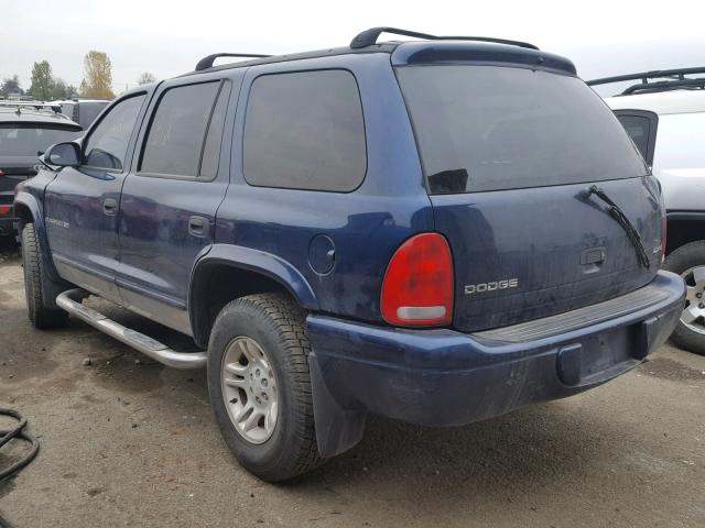 1B4HS28N2YF307555 - 2000 DODGE DURANGO BLUE photo 3