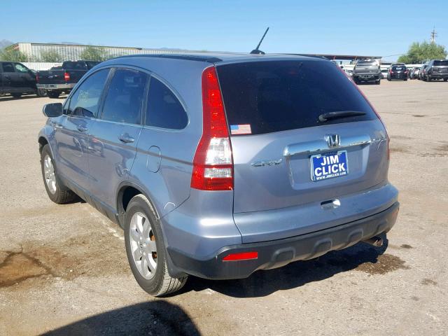 JHLRE38748C023872 - 2008 HONDA CR-V EXL BLUE photo 3