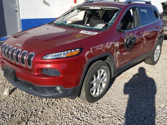 1C4PJMCB4FW639214 - 2015 JEEP CHEROKEE L RED photo 2