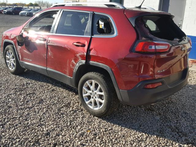 1C4PJMCB4FW639214 - 2015 JEEP CHEROKEE L RED photo 3