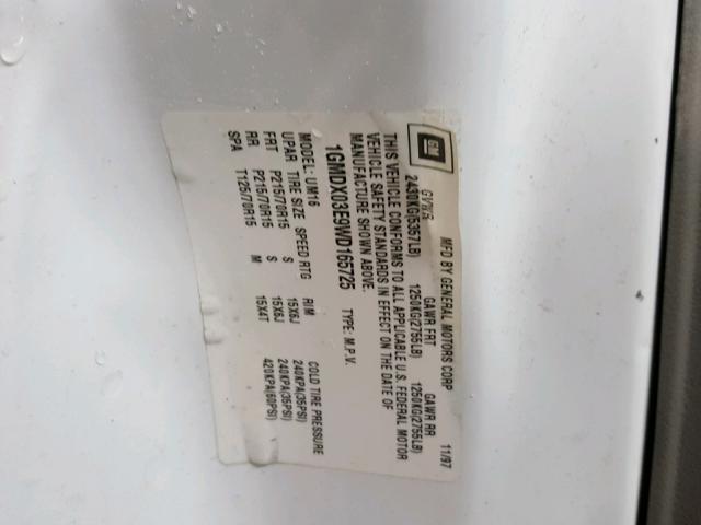 1GMDX03E9WD165725 - 1998 PONTIAC TRANS SPOR WHITE photo 10