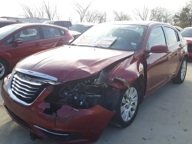 1C3CCBAB1EN206653 - 2014 CHRYSLER 200 LX MAROON photo 2