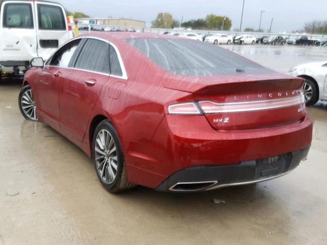 3LN6L5C96HR604250 - 2017 LINCOLN MKZ SELECT RED photo 3