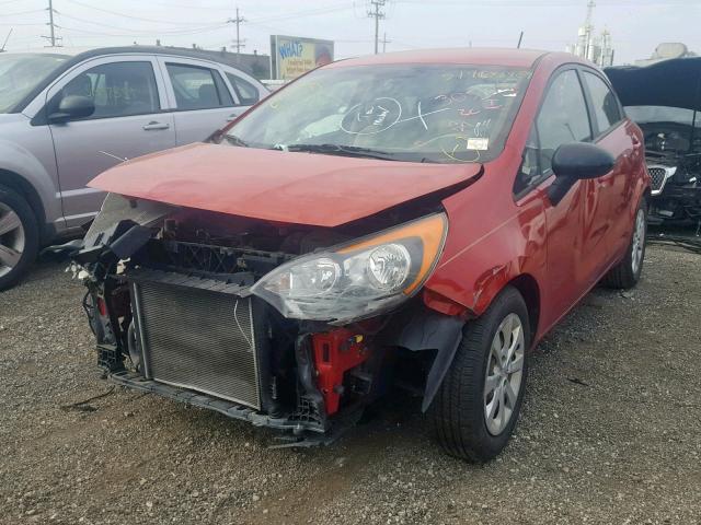 KNADM5A35D6307756 - 2013 KIA RIO LX RED photo 2