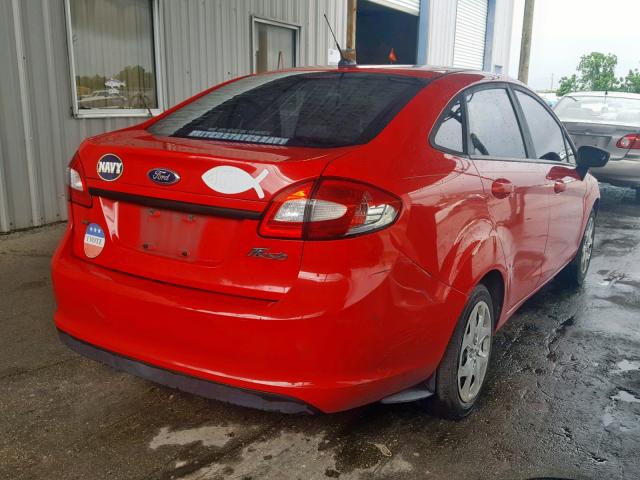 3FADP4BJ1DM149309 - 2013 FORD FIESTA SE RED photo 4