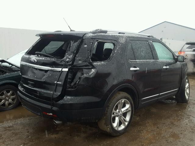 1FM5K8F8XDGB48502 - 2013 FORD EXPLORER L BLACK photo 4