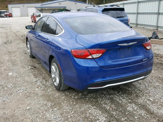 1C3CCCAB7FN735144 - 2015 CHRYSLER 200 LIMITE BLUE photo 3