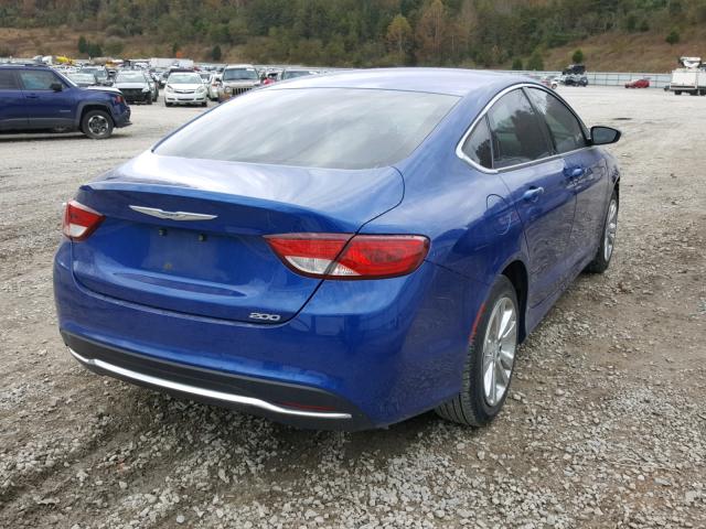 1C3CCCAB7FN735144 - 2015 CHRYSLER 200 LIMITE BLUE photo 4