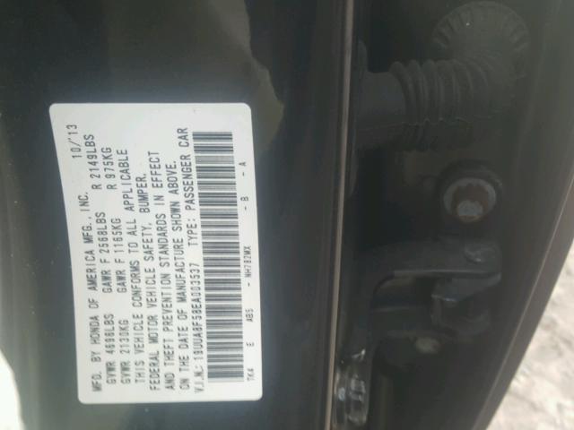 19UUA8F58EA003537 - 2014 ACURA TL TECH GRAY photo 10