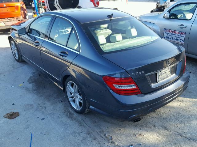 WDDGF4HB6EA962109 - 2014 MERCEDES-BENZ C 250 BLUE photo 3