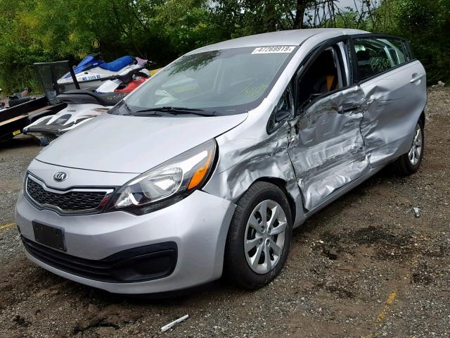 KNADN4A39E6404189 - 2014 KIA RIO EX SILVER photo 2