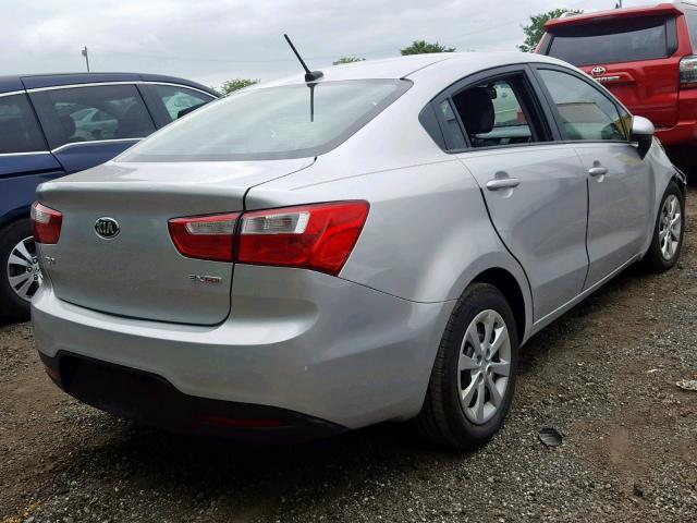 KNADN4A39E6404189 - 2014 KIA RIO EX SILVER photo 4