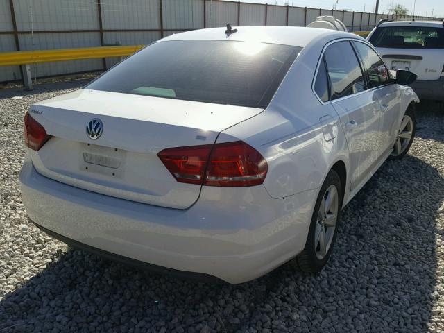 1VWBH7A34CC047356 - 2012 VOLKSWAGEN PASSAT SE WHITE photo 4