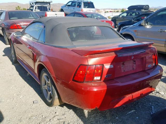 1FAFP45X7XF110124 - 1999 FORD MUSTANG GT BURGUNDY photo 3