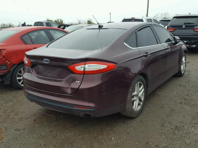 3FA6P0H70DR129021 - 2013 FORD FUSION SE MAROON photo 4