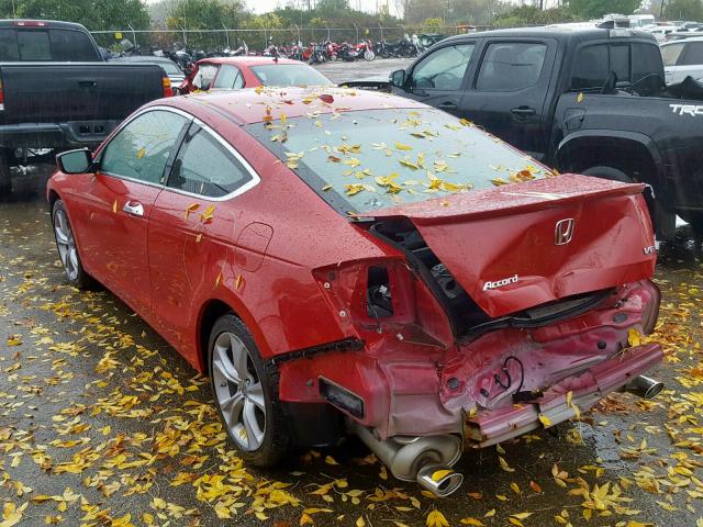 1HGCS2B88CA002794 - 2012 HONDA ACCORD EXL RED photo 3