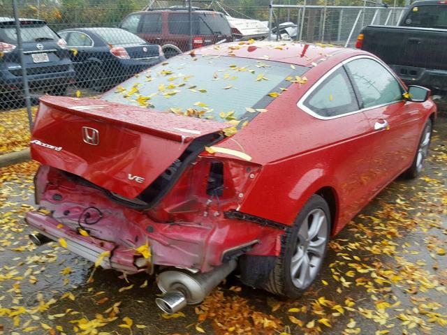 1HGCS2B88CA002794 - 2012 HONDA ACCORD EXL RED photo 4