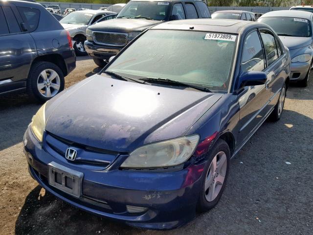 2HGES26765H513984 - 2005 HONDA CIVIC EX BLUE photo 2