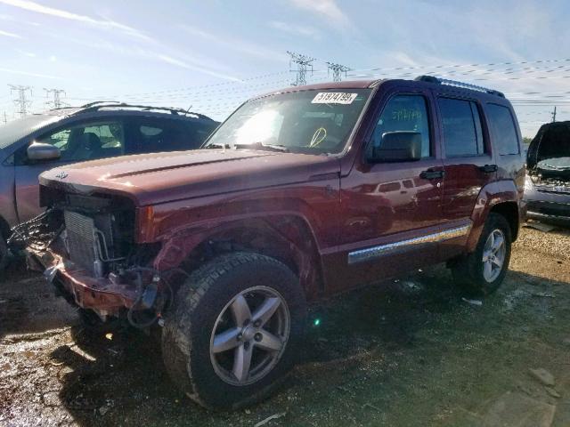 1J8GN58K28W195958 - 2008 JEEP LIBERTY LI RED photo 2