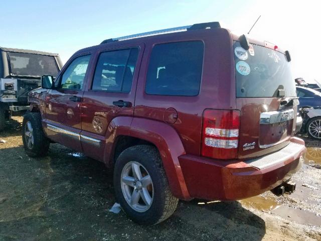 1J8GN58K28W195958 - 2008 JEEP LIBERTY LI RED photo 3