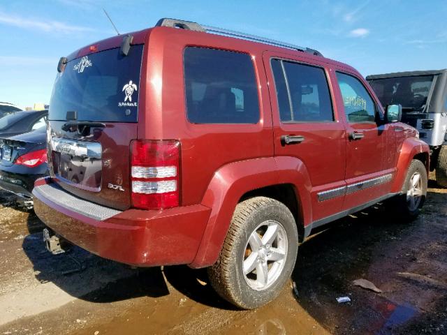 1J8GN58K28W195958 - 2008 JEEP LIBERTY LI RED photo 4