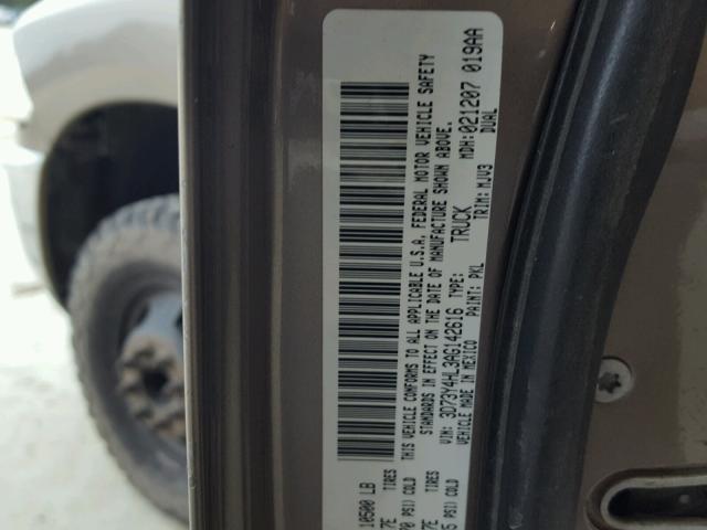 3D73Y4HL3AG142616 - 2010 DODGE RAM 3500 BROWN photo 10