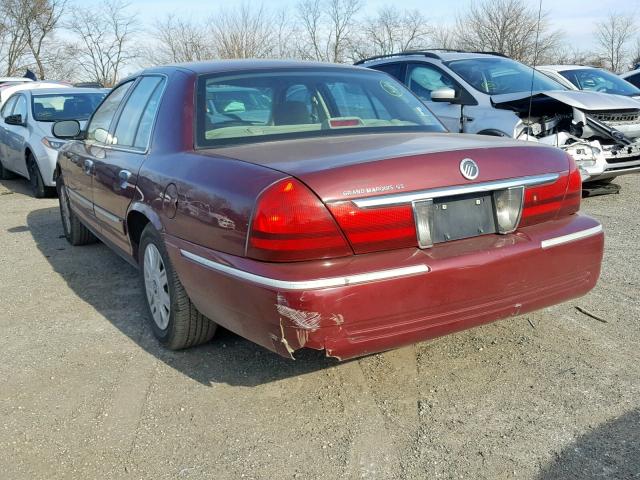 2MEFM74W25X647027 - 2005 MERCURY GRAND MARQ MAROON photo 3