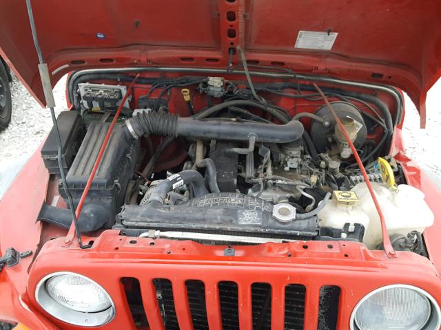 1J4FA39S14P733890 - 2004 JEEP WRANGLER X RED photo 7