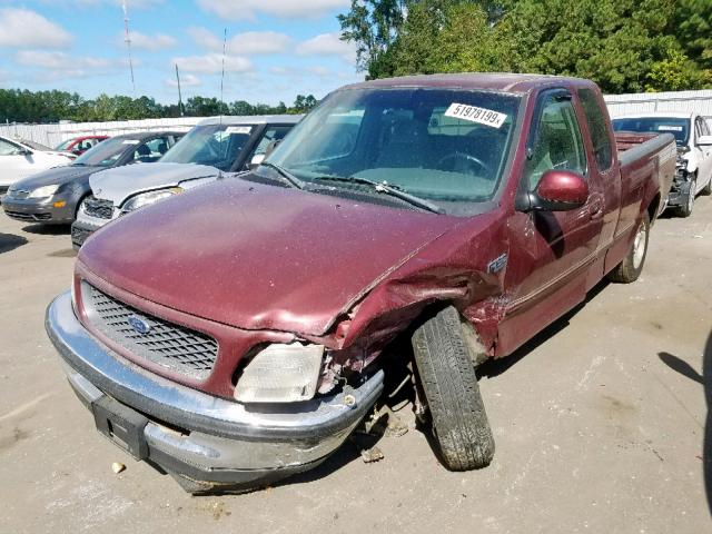 1FTZX1721WNC30156 - 1998 FORD F150 BURGUNDY photo 2