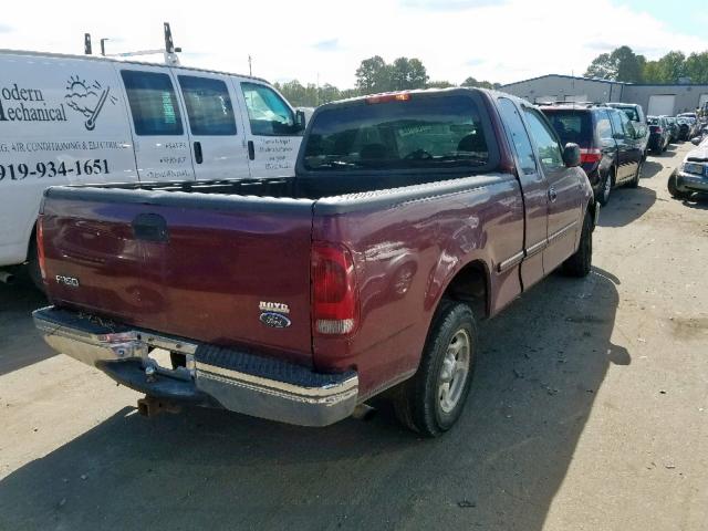 1FTZX1721WNC30156 - 1998 FORD F150 BURGUNDY photo 4
