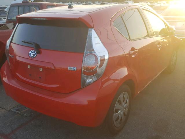 JTDKDTB36E1562749 - 2014 TOYOTA PRIUS C RED photo 4