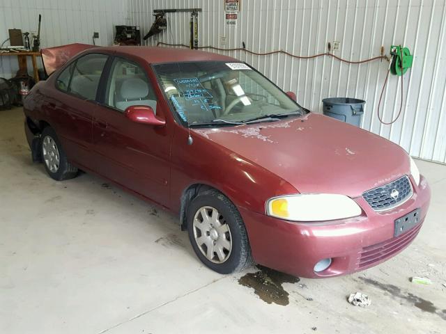 3N1CB51AX2L550570 - 2002 NISSAN SENTRA GXE BURGUNDY photo 1