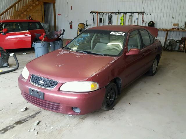 3N1CB51AX2L550570 - 2002 NISSAN SENTRA GXE BURGUNDY photo 2