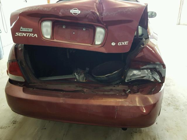 3N1CB51AX2L550570 - 2002 NISSAN SENTRA GXE BURGUNDY photo 9