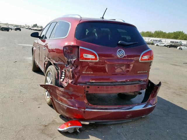 5GAKRBKDXFJ334809 - 2015 BUICK ENCLAVE RED photo 3