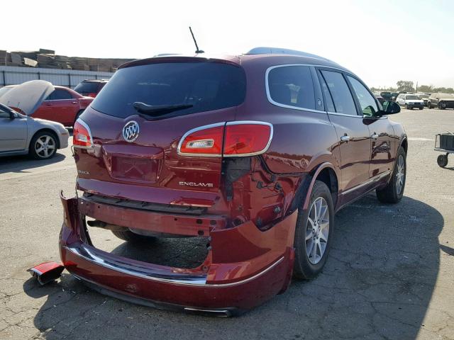 5GAKRBKDXFJ334809 - 2015 BUICK ENCLAVE RED photo 4